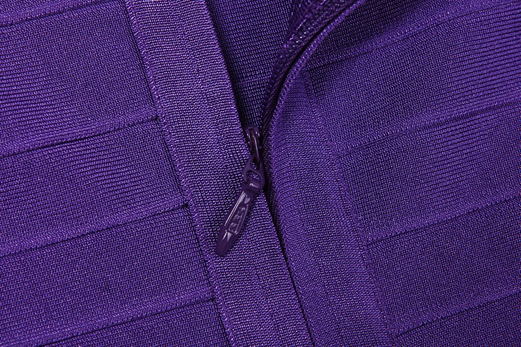 Herve Leger Purple Sleeveless Bandage Dress